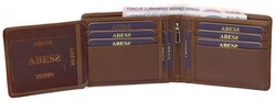 ABESS Cüzdan Kartlık , Lüks Gerçek Deri Erkek Cüzdan , A5149T , Taba - Thumbnail